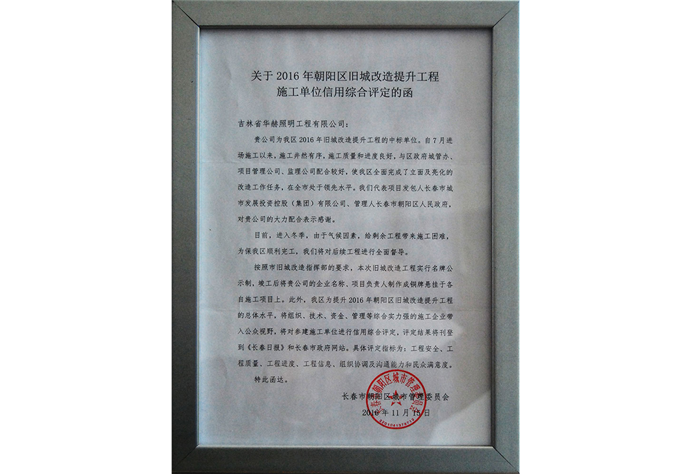 公司荣誉